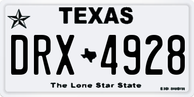 TX license plate DRX4928