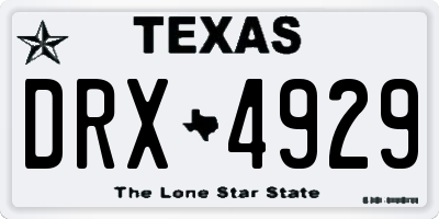 TX license plate DRX4929
