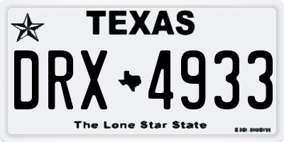 TX license plate DRX4933
