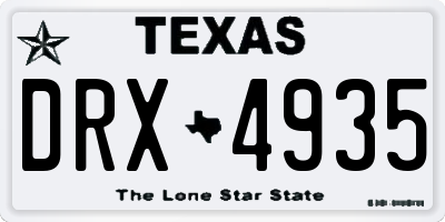 TX license plate DRX4935
