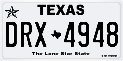 TX license plate DRX4948