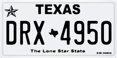 TX license plate DRX4950
