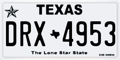 TX license plate DRX4953