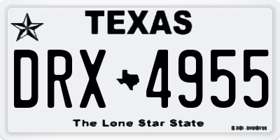 TX license plate DRX4955