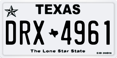TX license plate DRX4961