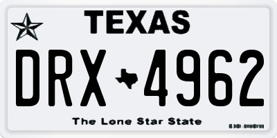 TX license plate DRX4962