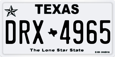 TX license plate DRX4965