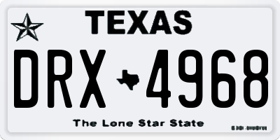 TX license plate DRX4968