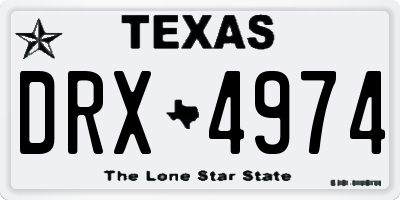 TX license plate DRX4974