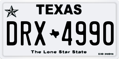 TX license plate DRX4990
