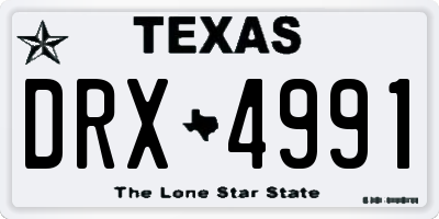 TX license plate DRX4991