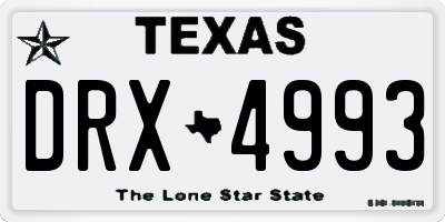 TX license plate DRX4993