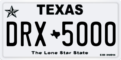 TX license plate DRX5000