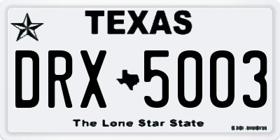 TX license plate DRX5003