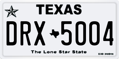 TX license plate DRX5004