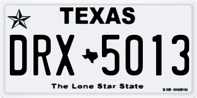 TX license plate DRX5013