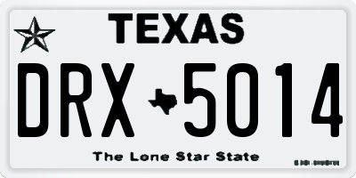 TX license plate DRX5014