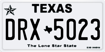 TX license plate DRX5023