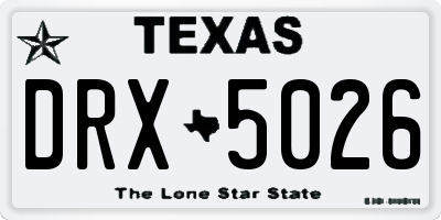 TX license plate DRX5026