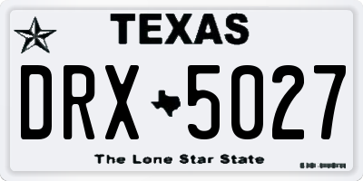 TX license plate DRX5027