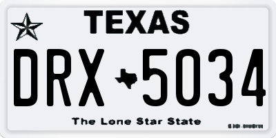 TX license plate DRX5034