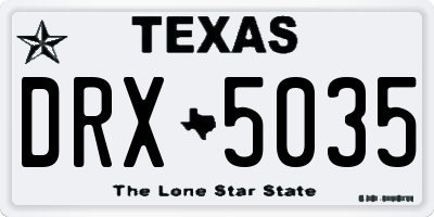 TX license plate DRX5035