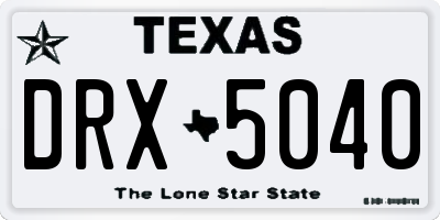 TX license plate DRX5040