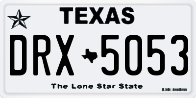 TX license plate DRX5053