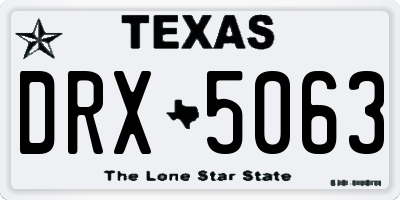 TX license plate DRX5063