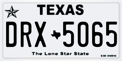 TX license plate DRX5065