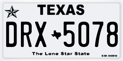 TX license plate DRX5078