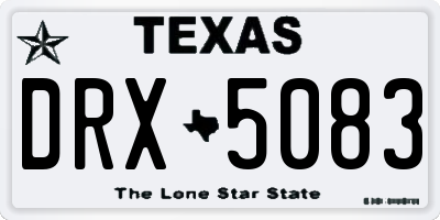 TX license plate DRX5083