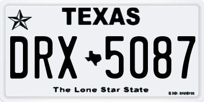 TX license plate DRX5087