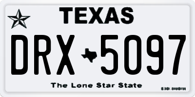 TX license plate DRX5097