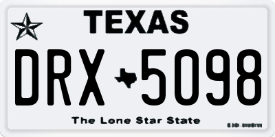 TX license plate DRX5098