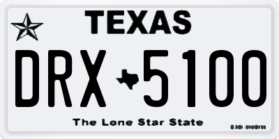 TX license plate DRX5100