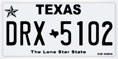 TX license plate DRX5102