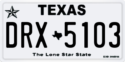 TX license plate DRX5103