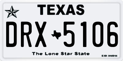 TX license plate DRX5106