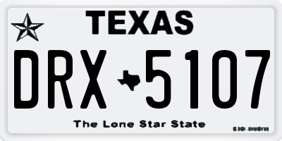 TX license plate DRX5107