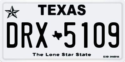 TX license plate DRX5109