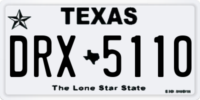 TX license plate DRX5110