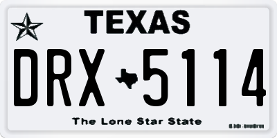 TX license plate DRX5114