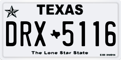 TX license plate DRX5116