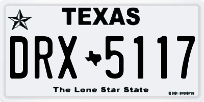 TX license plate DRX5117