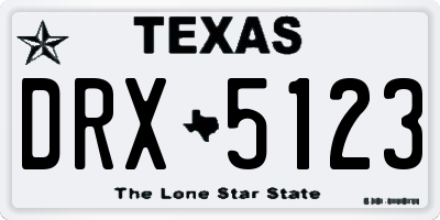TX license plate DRX5123