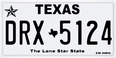 TX license plate DRX5124