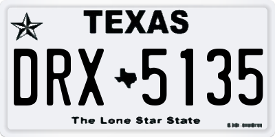 TX license plate DRX5135