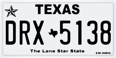 TX license plate DRX5138