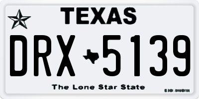 TX license plate DRX5139
